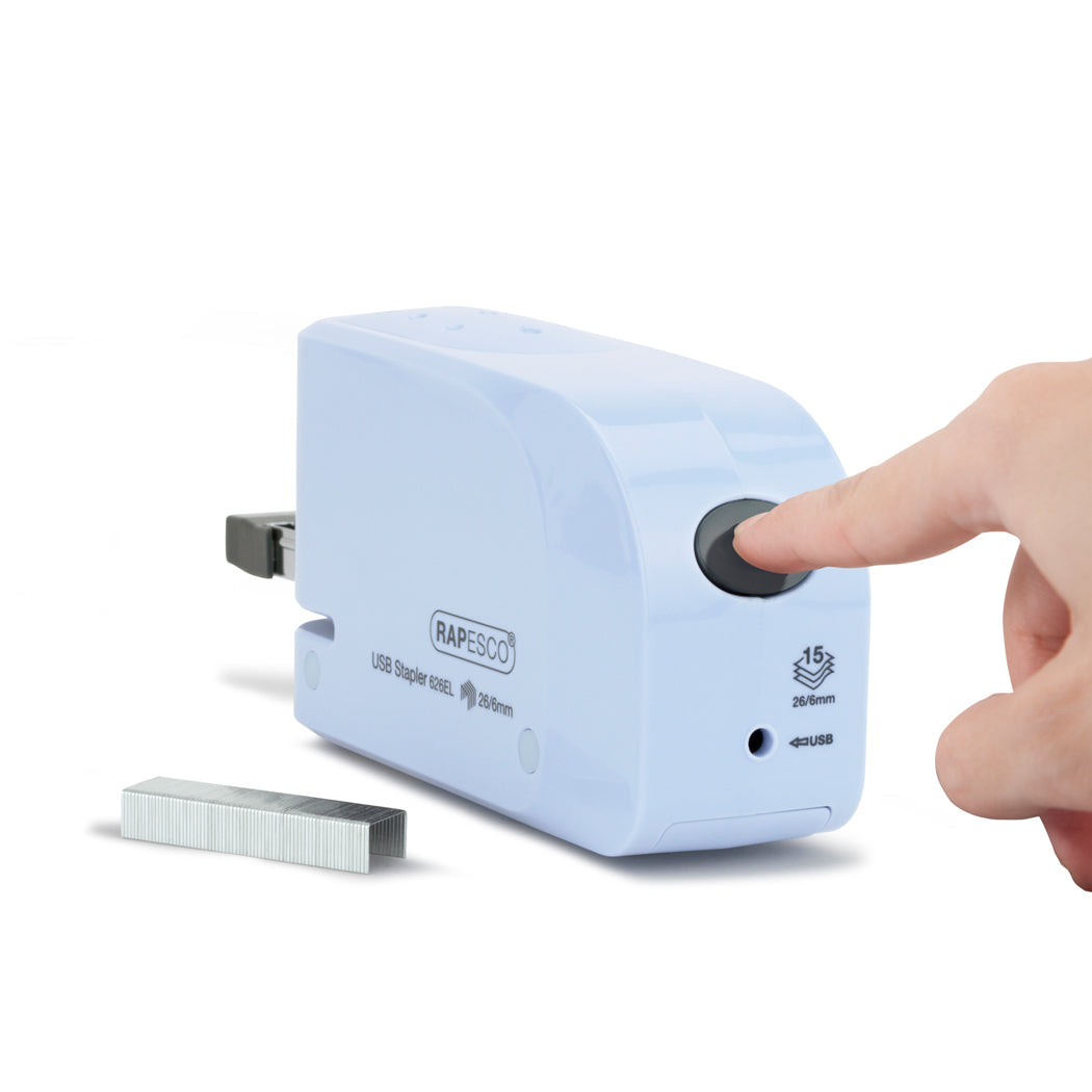 Rapesco 626EL Elektrohefter – 15 Blatt, Automatisch, Akku, Blau