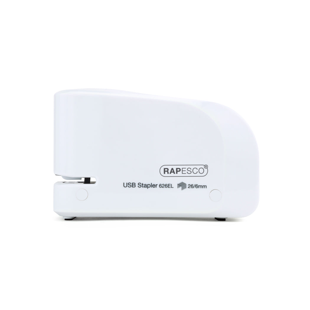 Rapesco 1453 Elektrohefter – 15 Blatt, Akku/Netz, für 26/6, Weiss