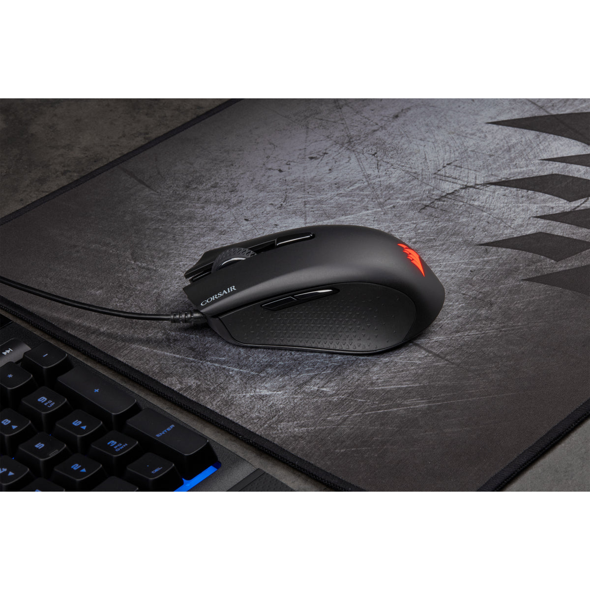 Corsair Harpoon RGB Pro – Gaming-Maus – Kabelgebunden (USB‑A), 12000 DPI, RGB-Beleuchtung, rechts, Schwarz