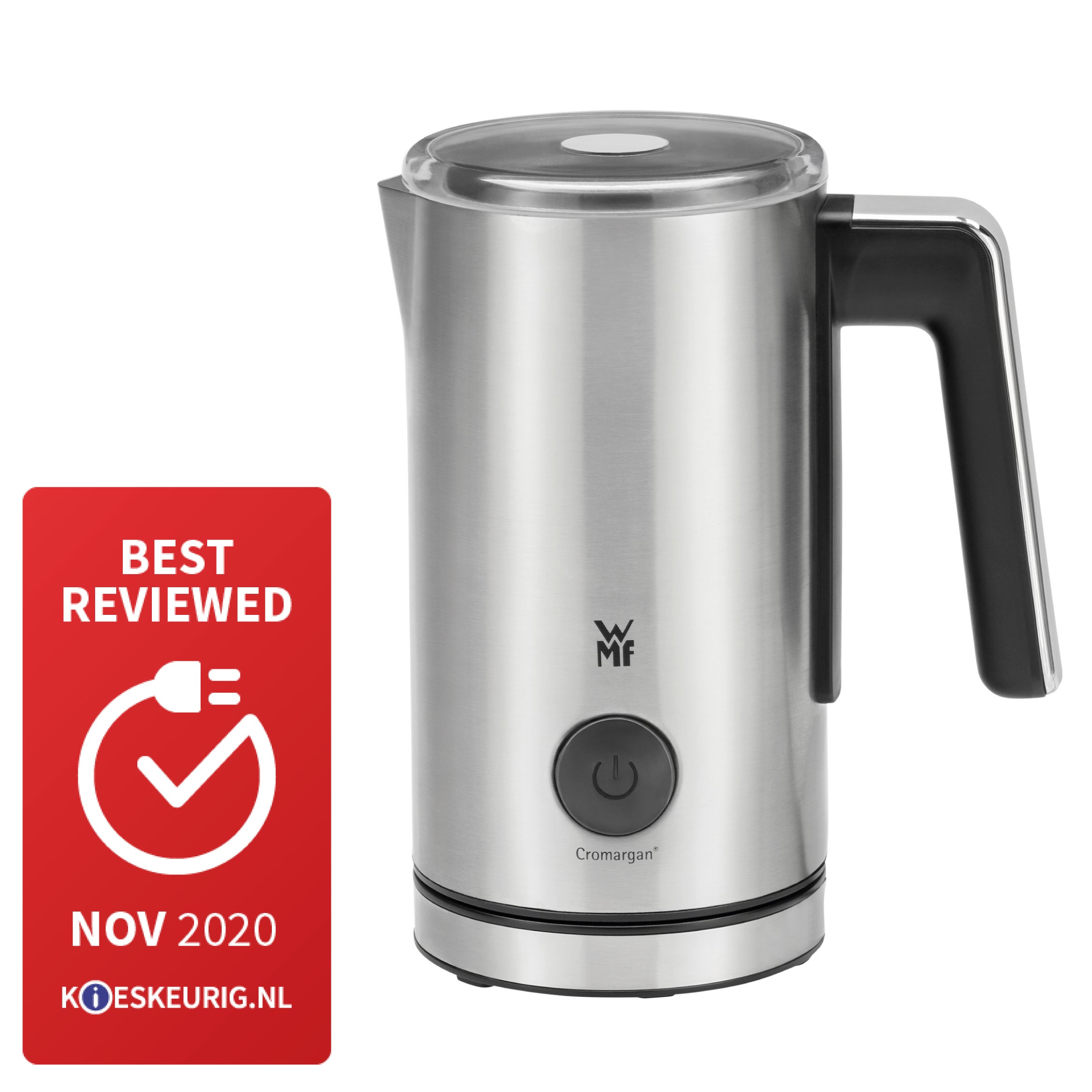 WMF Milchaufschäumer Stelio 0413220011 – 250 ml, 500 W – Abnehmbarer Deckel – Silber