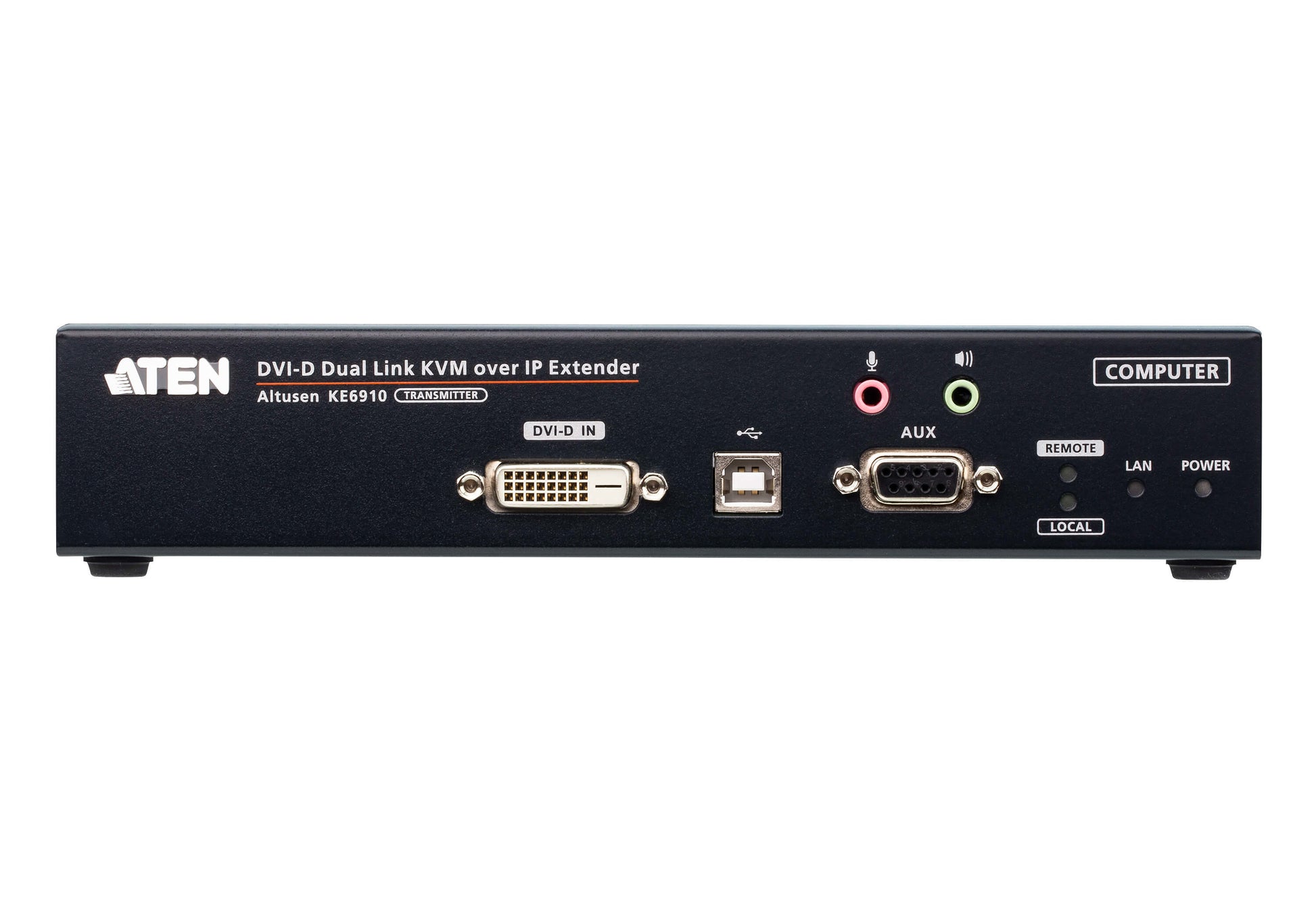 ATEN KE6910T – KVM-Extender (DVI-D, Sender) – 2560×2048, 1×RJ45, 1×SFP (1 Gbit/s, bis 10 km), 19" Rack