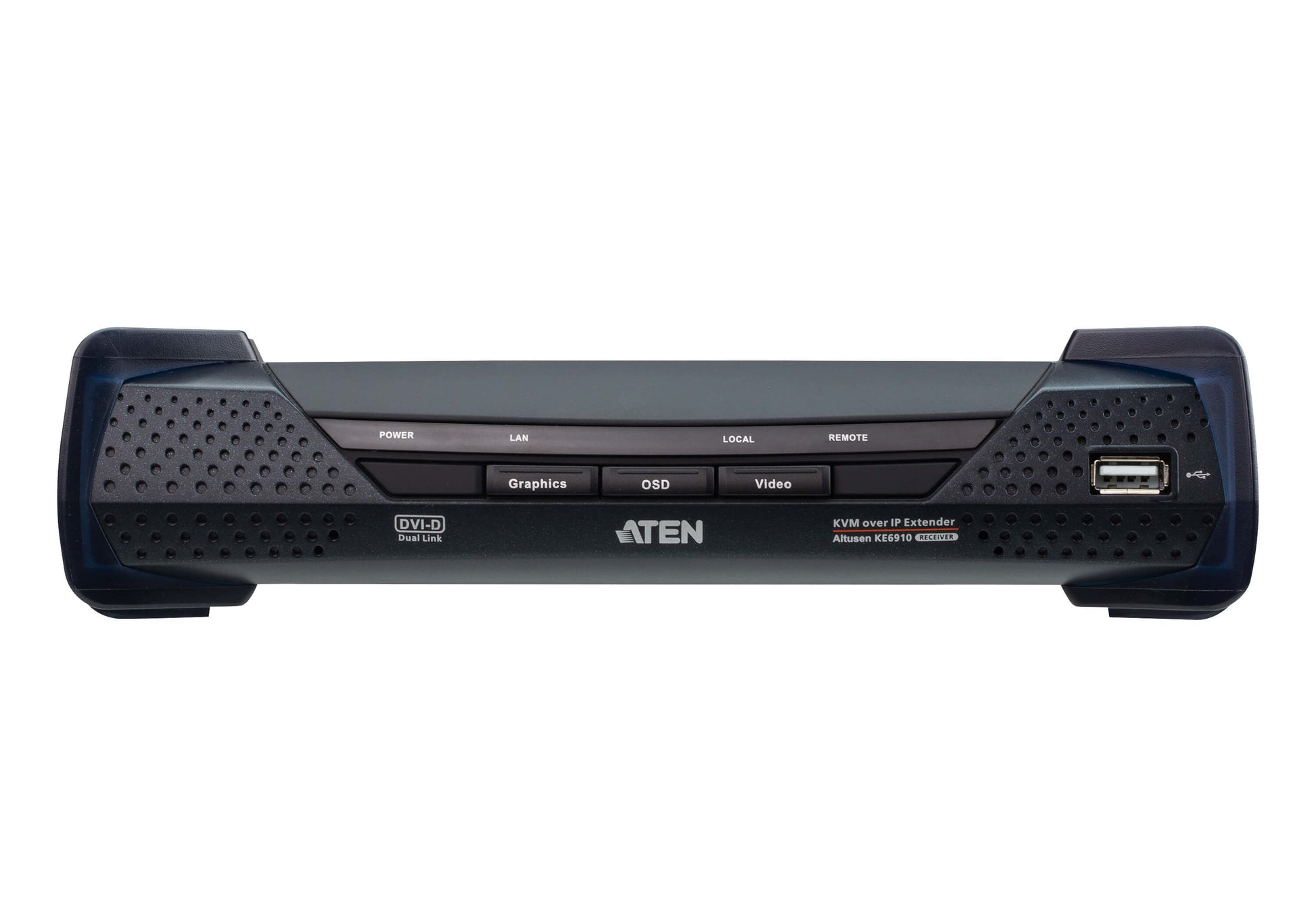 ATEN KE6910R KVM-Extender (Empfänger) DVI-D zu IP – 2560 × 2048, bis 10 km (SFP), 1× RJ-45, 3× USB