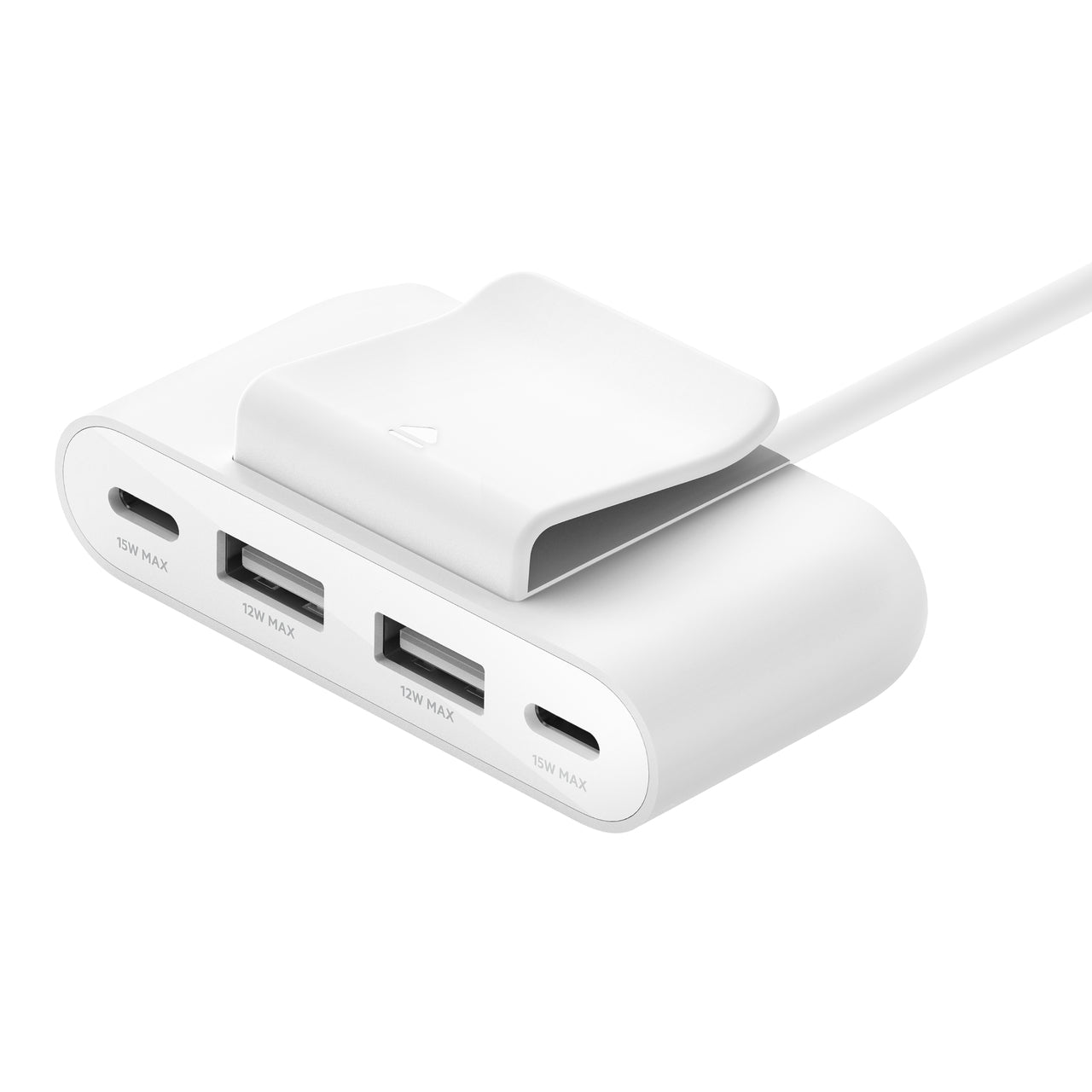 Belkin BUZ001bt2MWHB7 USB-Hub – USB-C, 2× USB-C, 2× USB-A, für iPad 9. Gen, iPad Pro 12,9", iPad mini 6. Gen