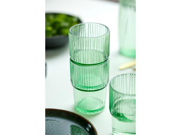 BITZ Latte Macchiato Becher Kusintha – 4er Set, 380 ml, Glas, Grün, spülmaschinenfest