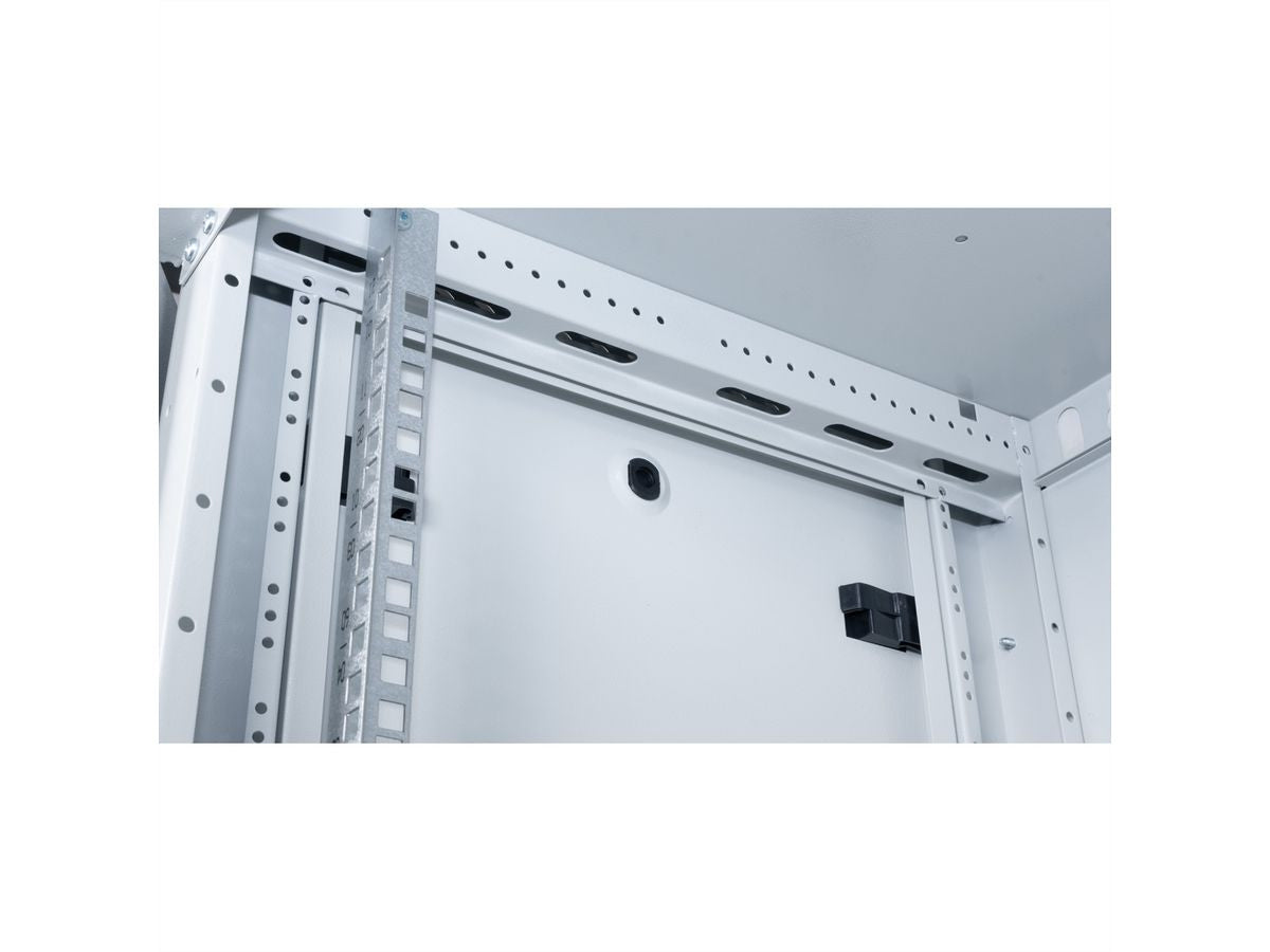 ROLINE Basic Plus – 19" Wandverteiler 12U, IP20, abschliessbar, 600 × 450 × 645 mm, lichtgrau, Stahl