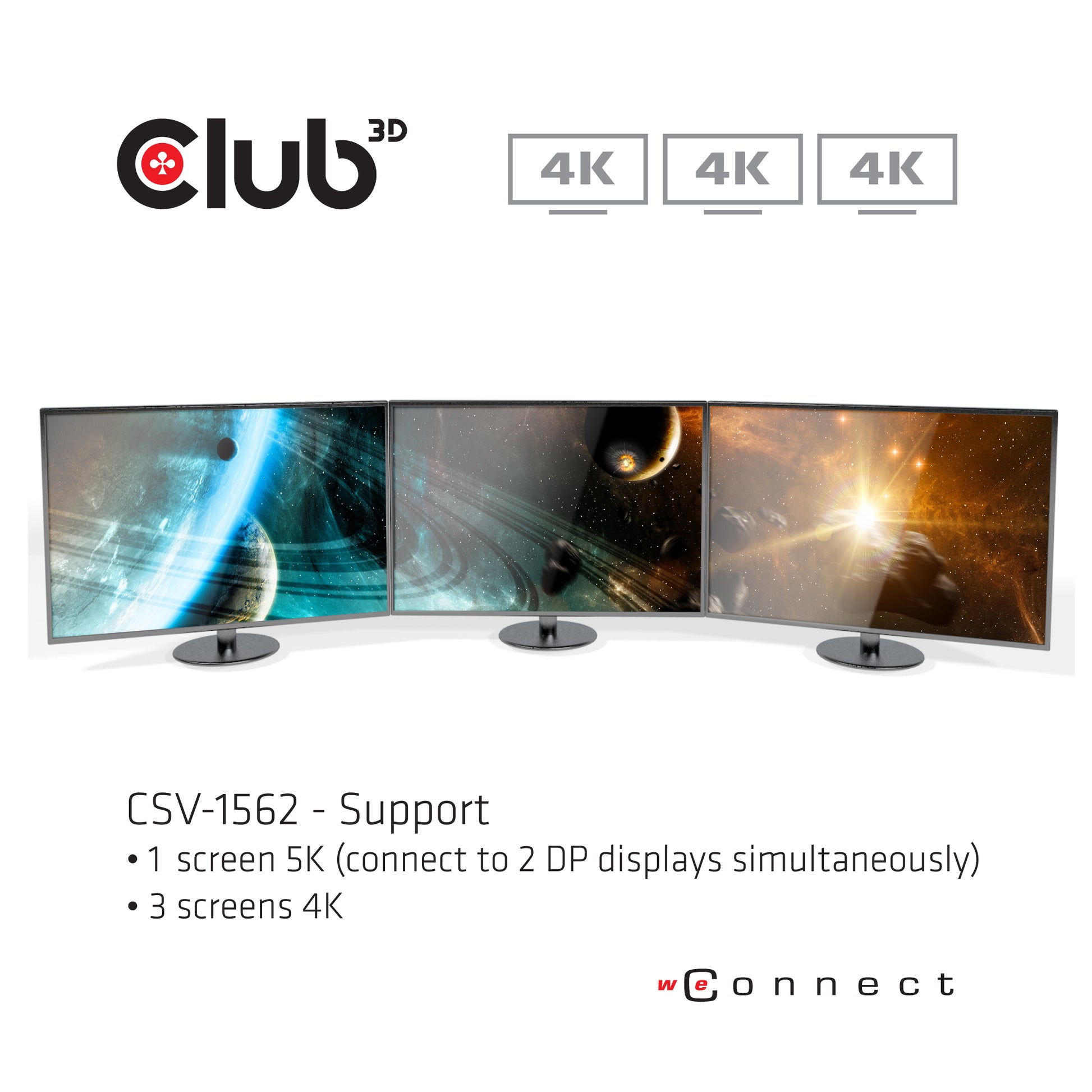 CLUB3D Club 3D CSV-1562 Dockingstation – USB-C, 2× DP, 3× HDMI, 4× USB-A, 135 W PD, GbE, 3,5 mm, für Windows/Mac