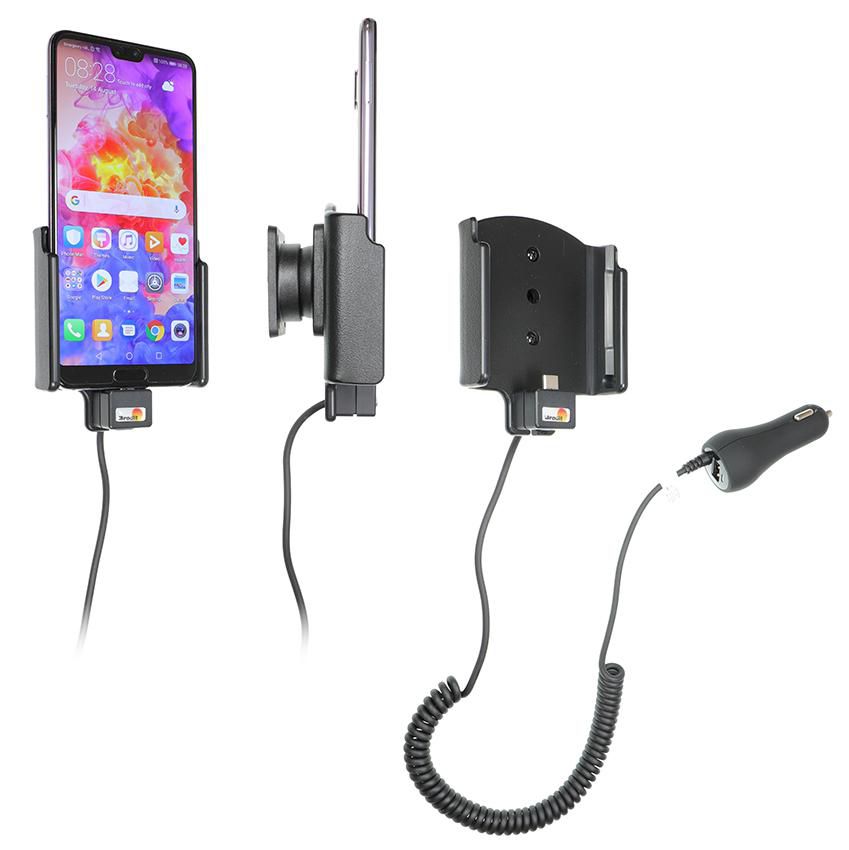 Brodit Auto-Halterung, Lüftung, mit Zigarettenanzünder und USB-A – universal – Schwarz