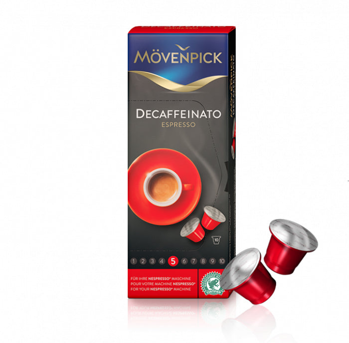 Mövenpick Entkoffeiniert – Kapseln für Nespresso – Espresso, entkoffeiniert, 10 Kapseln