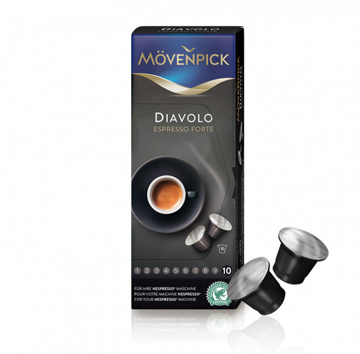 Mövenpick Diavolo – Kapseln für Nespresso – Espresso, 10 Kapseln