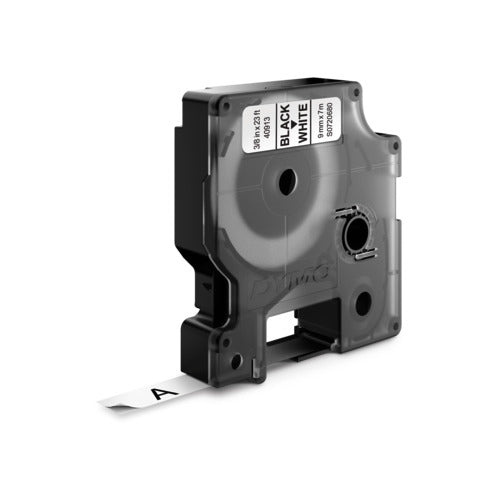 DYMO Schriftband – 9 mm × 7 m, weiss, schwarz – D1-TAPE, 10 St.