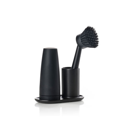 Zone Denmark Geschirrspül-Set, 15 × 8,1 cm, Keramik/Silikon/ABS, Schwarz
