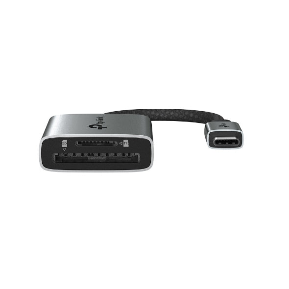 TP-Link UA440C Externer SD- & microSD-Kartenleser – USB-C (USB 3.2 Gen 1, 5 Gbit/s), Aluminium, Grau