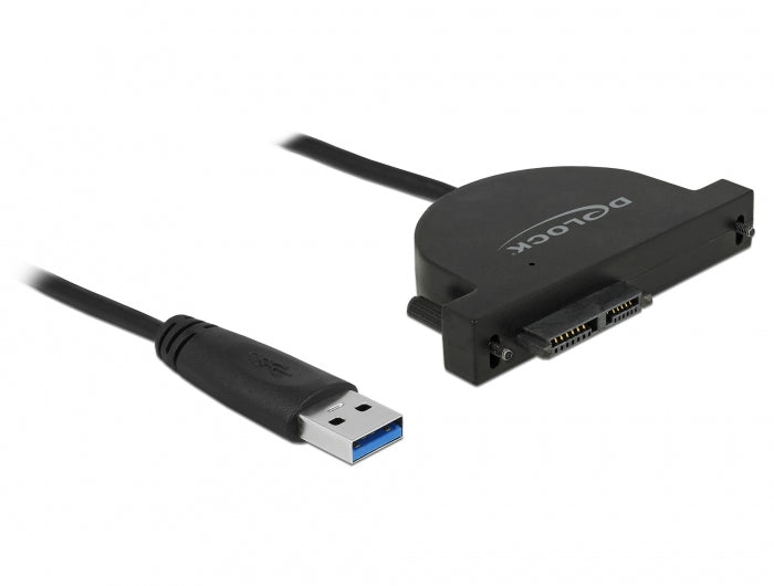 DeLOCK 64048 Adapter USB 3.2 Gen 1 (5 Gbit/s) zu SATA 6 Gbit/s – 0,35 m, JMicron JMS578, für Slimline (13-Pin)