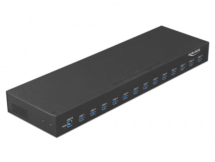 DeLOCK 64039 USB-Hub – USB-B, 13× USB-A, 16 W PD, für Windows/Mac/ChromeOS