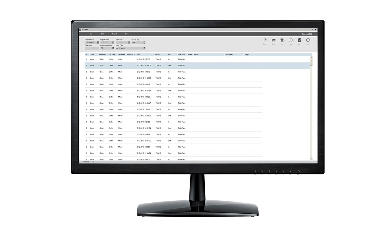 Safescan TM-616 Zutrittsterminal – 2,8" Display, RFID, Tastenfeld, verkabelt & kabellos, Netz, Wand