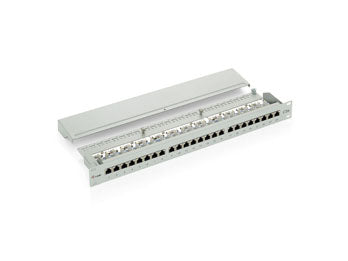 Equip Patchpanel – 24 Port, Cat 5e geschirmt, LSA, RJ-45, 1U, Grau