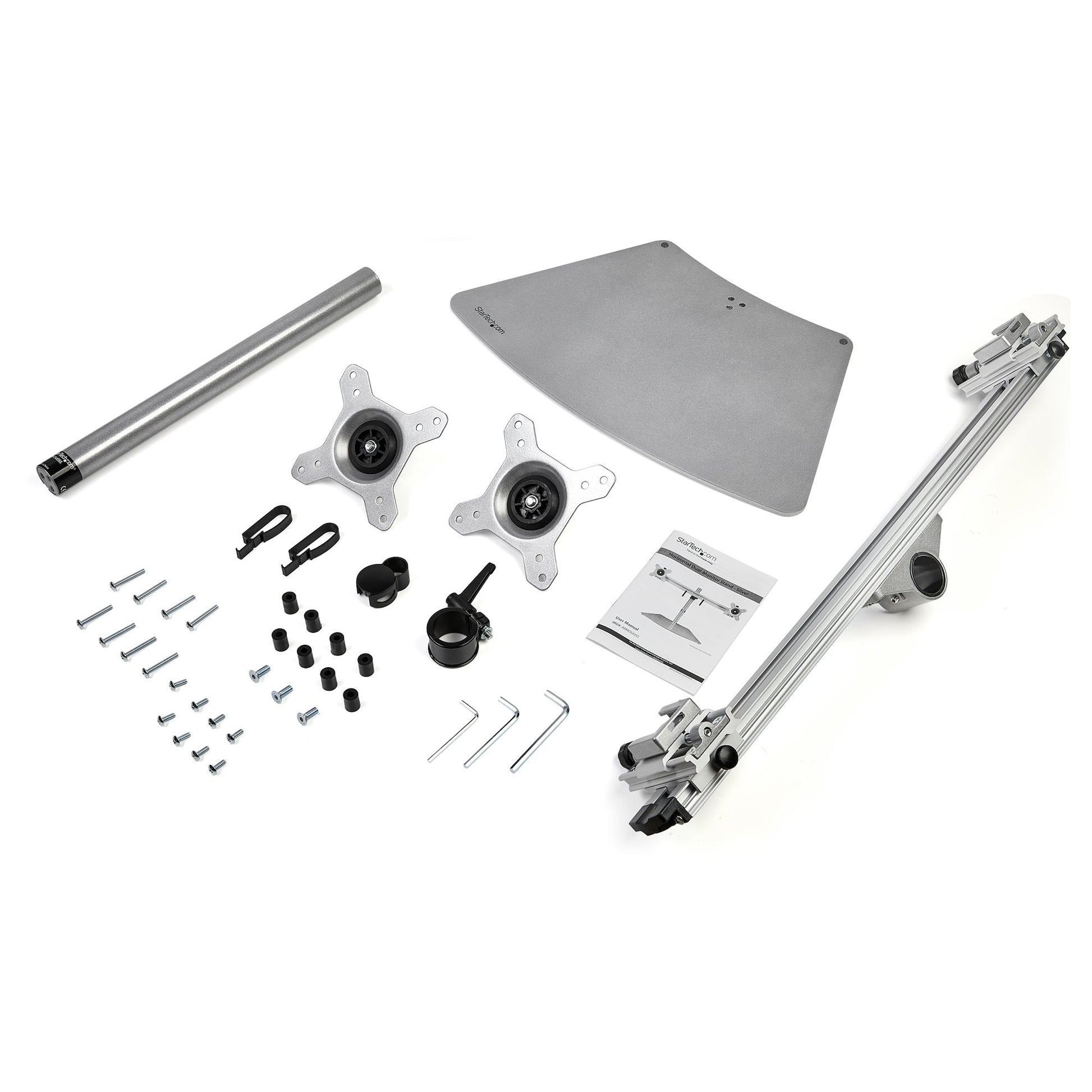 StarTech.com Monitorhalterung, Dual, Standfuss, bis 24", Silber
