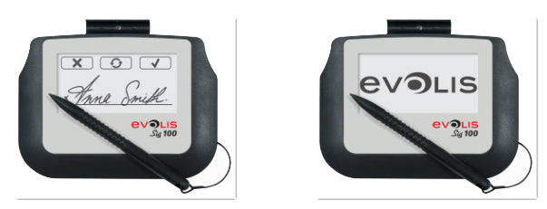 Evolis Sig100 – Kundendisplay, LCD, resistiver Touchscreen, 320 × 160 Pixel, USB, Weiss/Schwarz