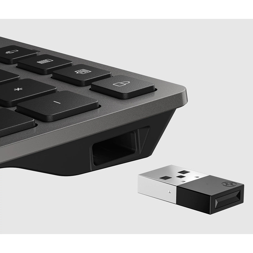 HP 725 – Tastatur – Bluetooth & 2,4 GHz (USB-A Empfänger) – Grau