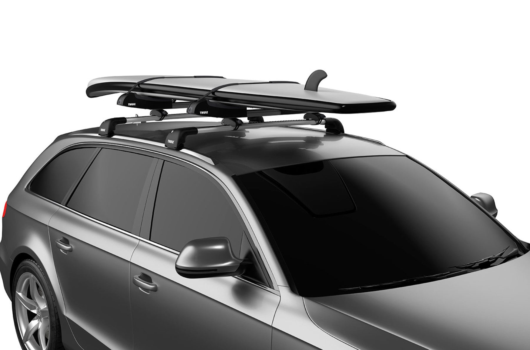 Thule Surfbrett-Dachträger – WingBar Evo, bis 25 kg, 101,6 cm, schwarz, 1 Stk.