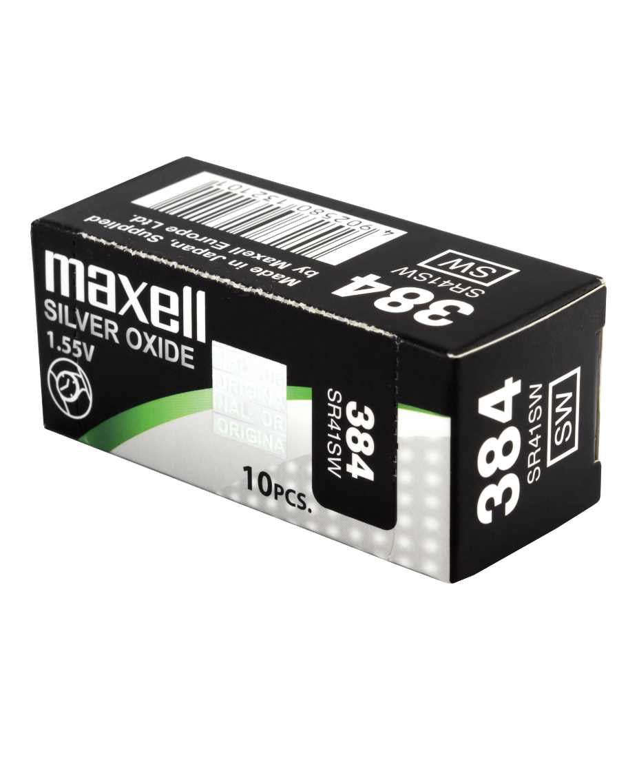 Maxell Knopfzellen SR41SW, Silberoxid, 1,55 V – 10 Stk.