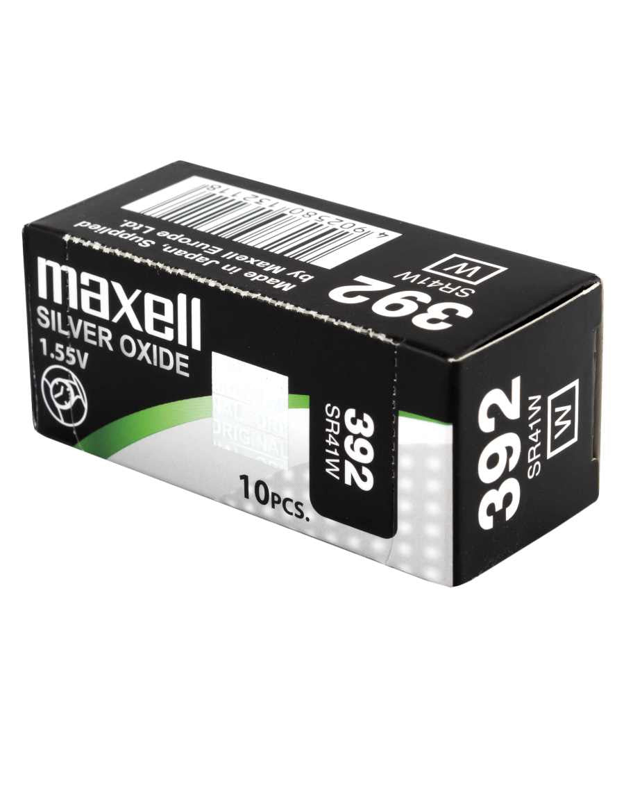 Maxell Knopfzellen SR41W, Silberoxid, 1,55 V – 10 Stk.