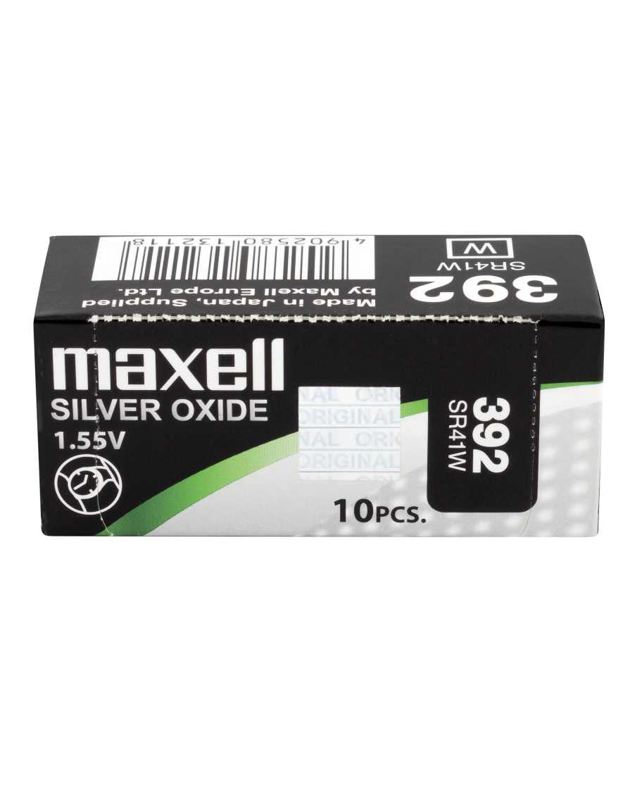 Maxell Knopfzellen SR41W, Silberoxid, 1,55 V – 10 Stk.