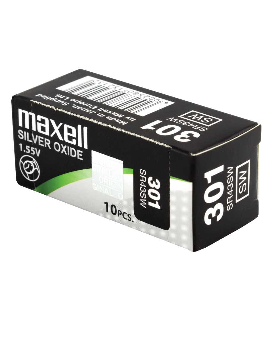 Maxell Knopfzellen SR43SW, Silberoxid, 1,55 V – 10 Stk.