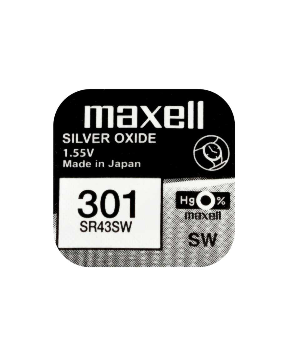 Maxell Knopfzellen SR43SW, Silberoxid, 1,55 V – 10 Stk.