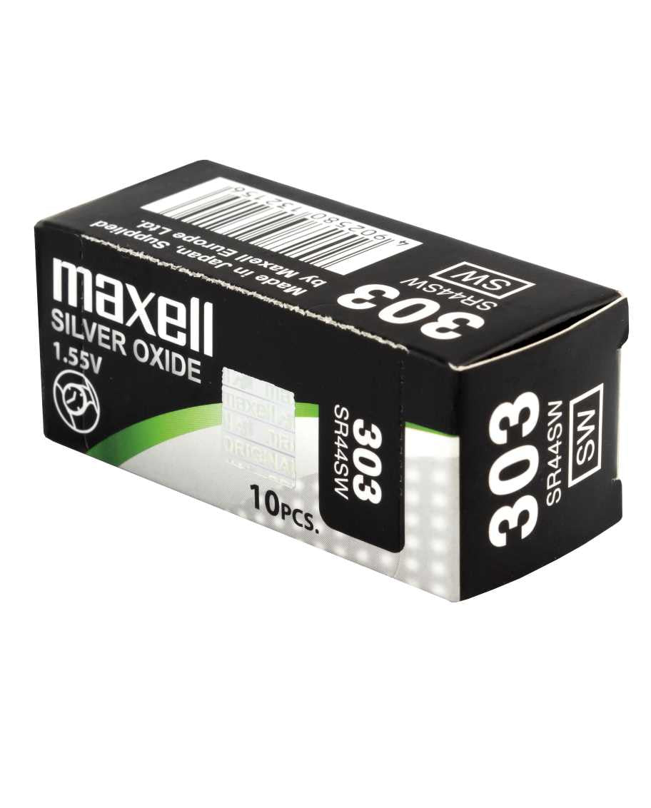 Maxell Knopfzellen SR44SW, Silberoxid, 1,55 V – 10 Stk.