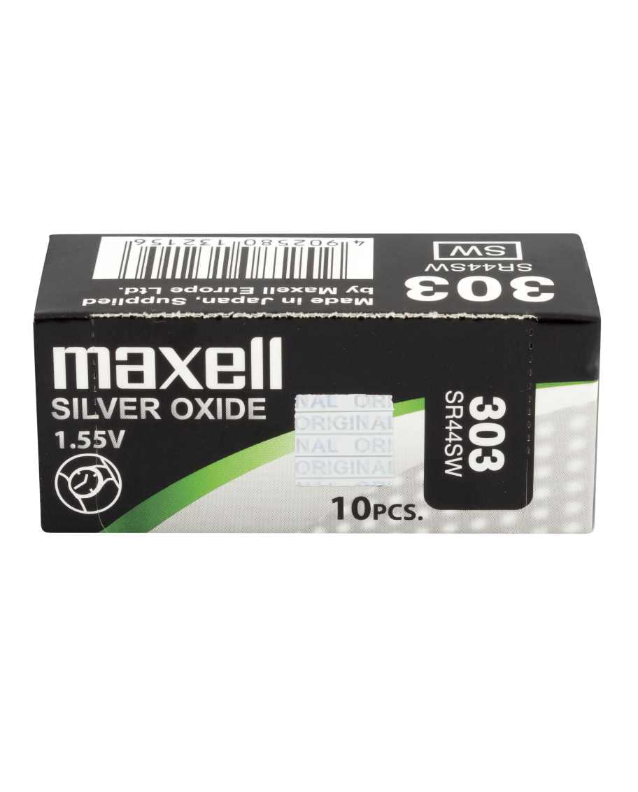 Maxell Knopfzellen SR44SW, Silberoxid, 1,55 V – 10 Stk.