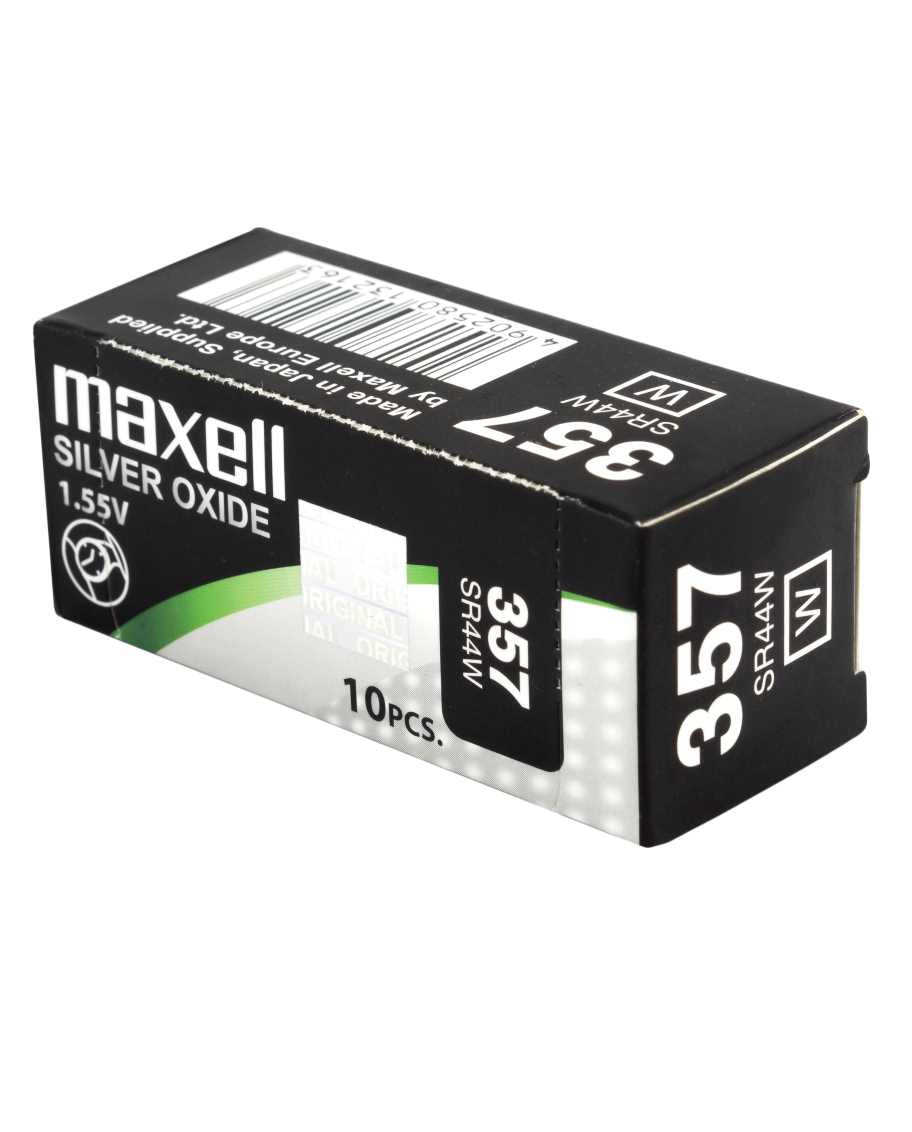 Maxell Knopfzellen SR44W, Silberoxid, 1,55 V – 10 Stk.