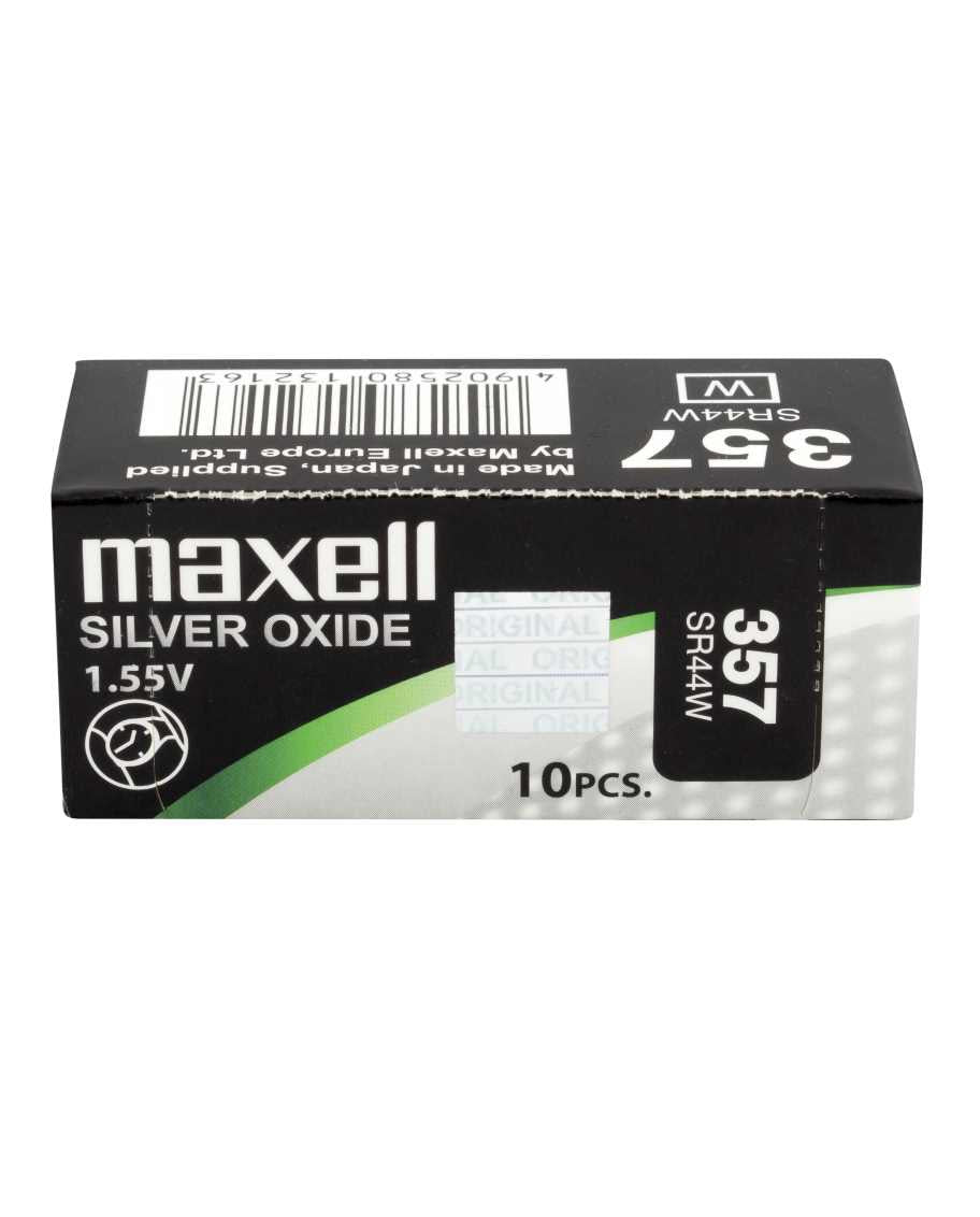 Maxell Knopfzellen SR44W, Silberoxid, 1,55 V – 10 Stk.