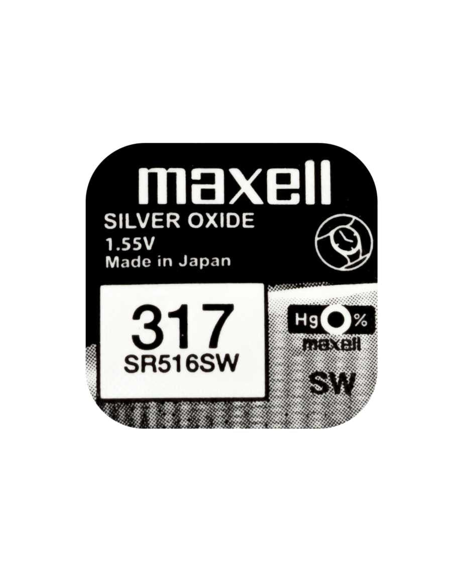 Maxell Knopfzellen SR516SW, Silberoxid, 1,55 V – 10 Stk.