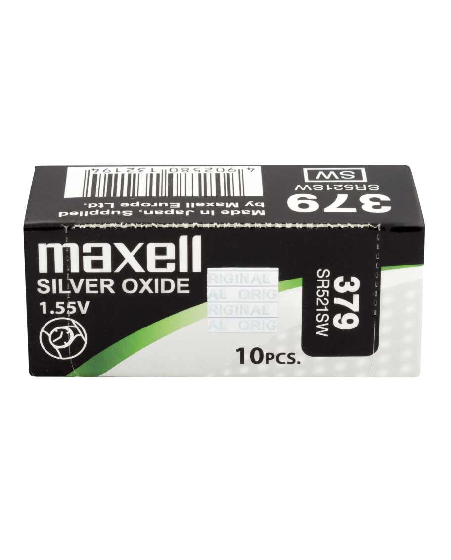Maxell Knopfzellen SR521SW, Silberoxid, 1,55 V – 10 Stk.