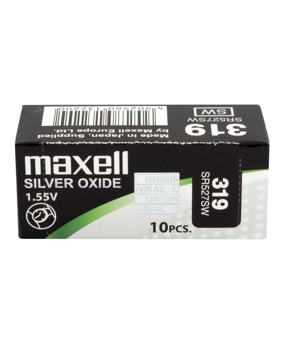 Maxell Knopfzellen SR527SW, Silberoxid, 1,55 V – 10 Stk.