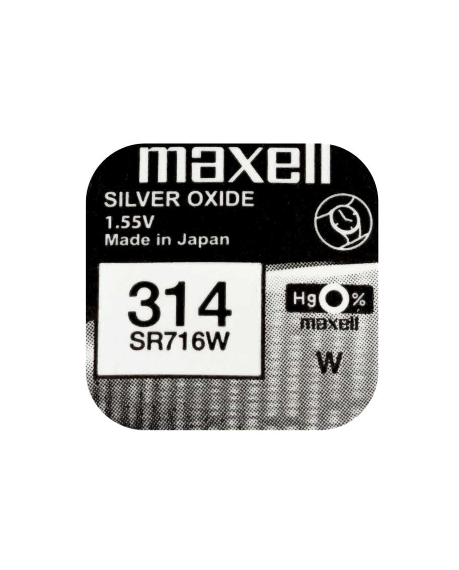 Maxell Knopfzellen SR716W (314), Silberoxid, 1,55 V – 10 Stk.