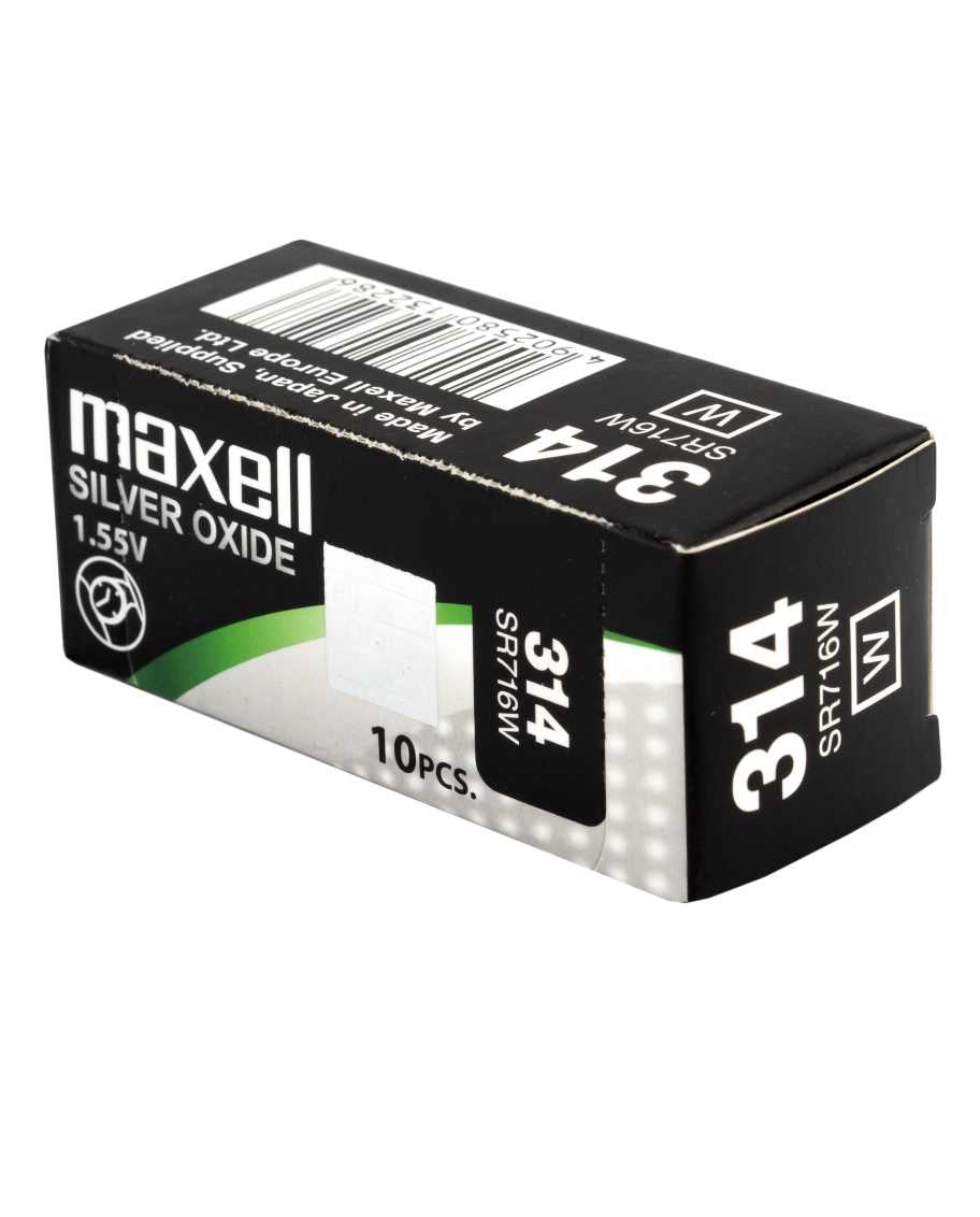 Maxell Knopfzellen SR716W (314), Silberoxid, 1,55 V – 10 Stk.