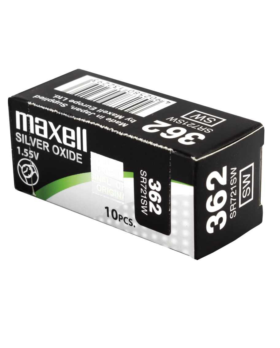 Maxell Knopfzellen SR721SW, Silberoxid, 1,55 V – 10 Stk.