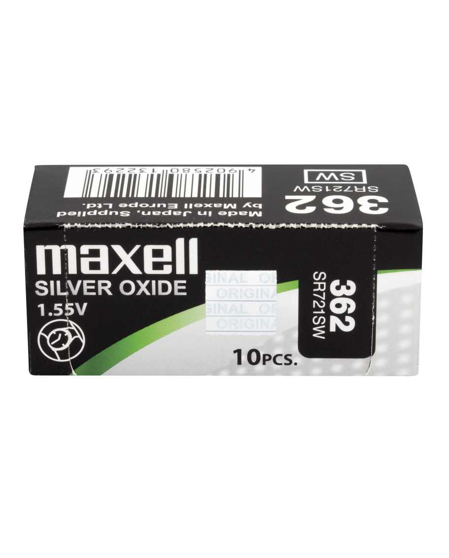 Maxell Knopfzellen SR721SW, Silberoxid, 1,55 V – 10 Stk.