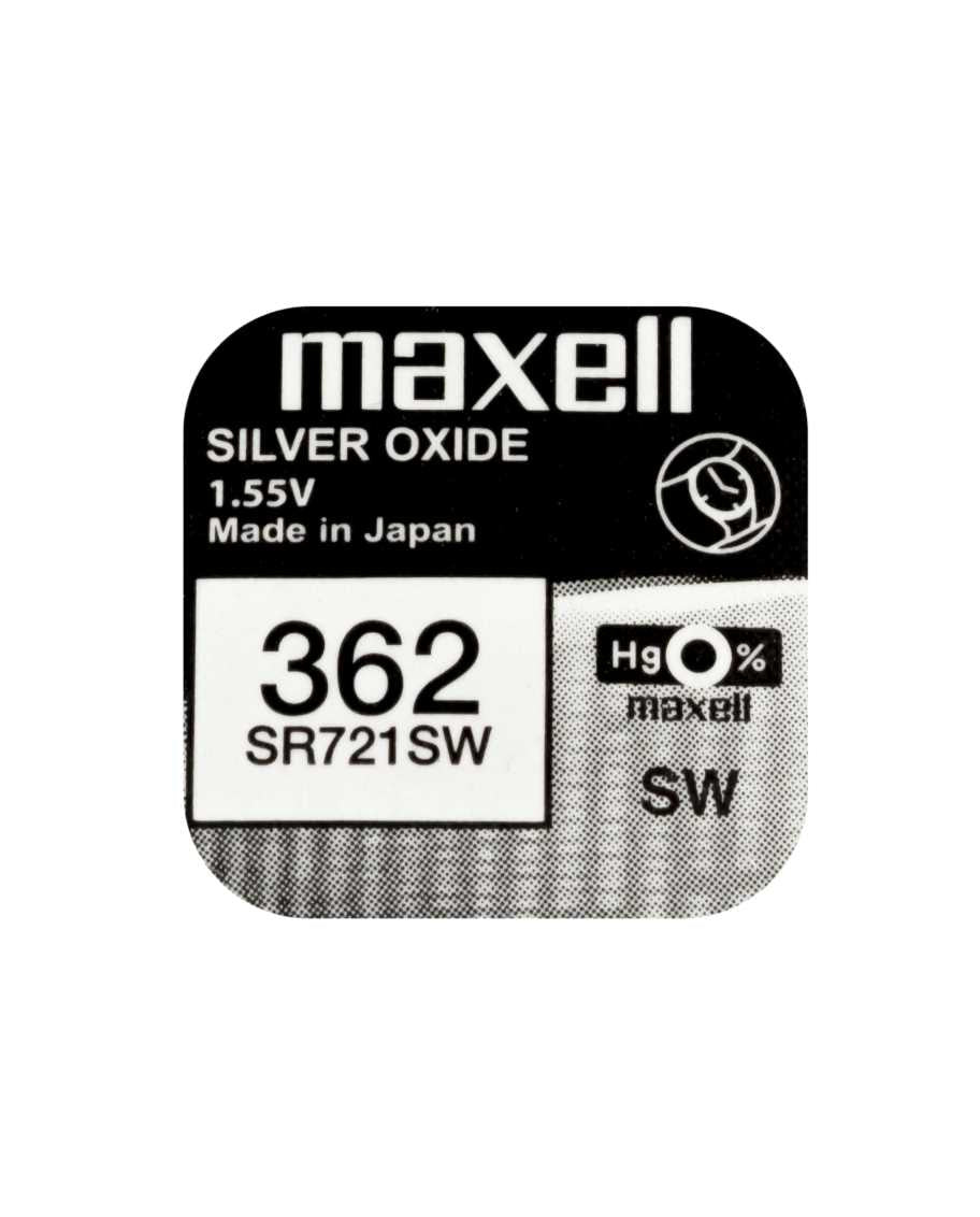 Maxell Knopfzellen SR721SW, Silberoxid, 1,55 V – 10 Stk.