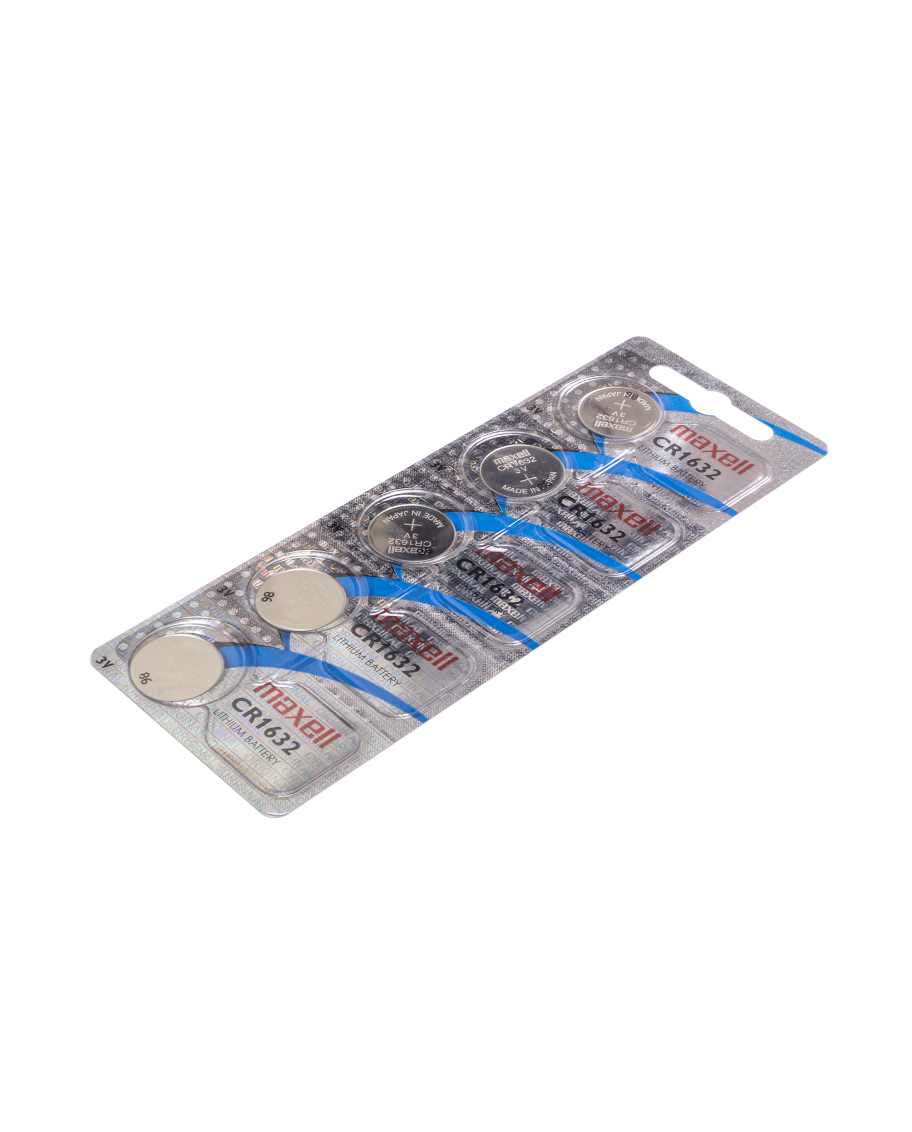 Maxell Knopfzellen CR1632, Lithium-Mangandioxid, 3 V – 5 Stk.