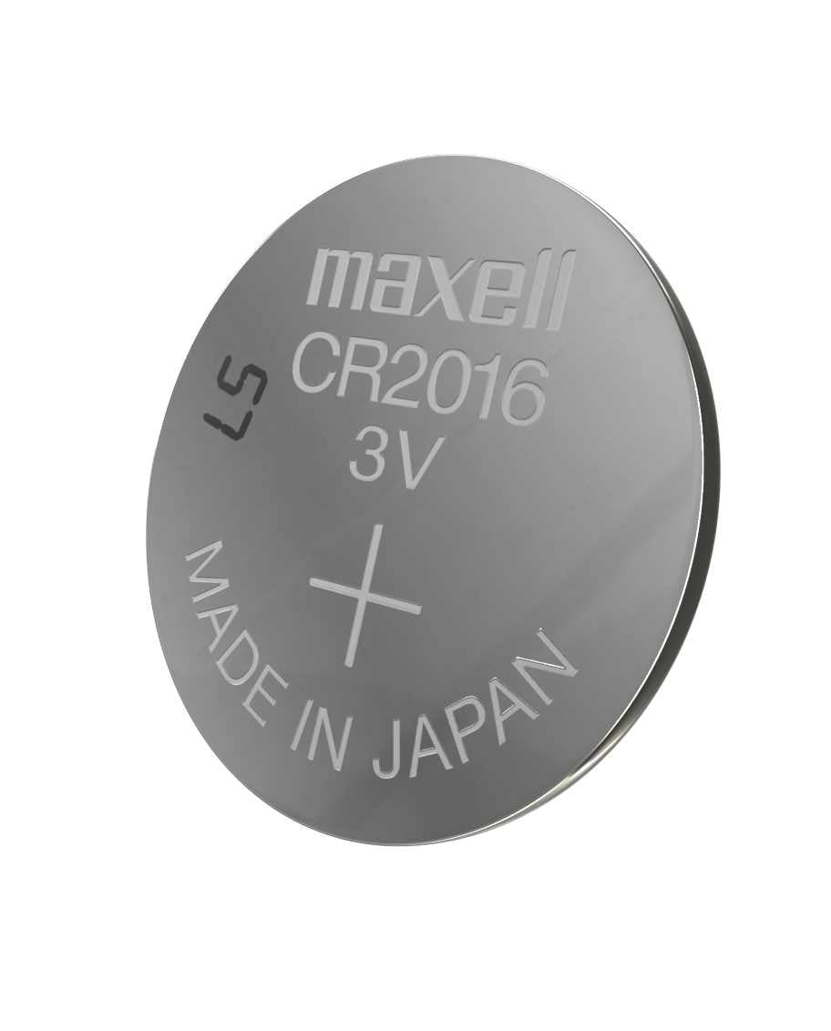 Maxell Knopfzellen CR2016, Lithium-Mangandioxid, 3 V – 5 Stk.
