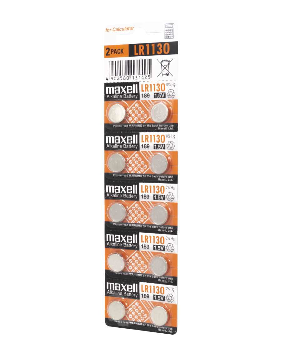 Maxell Knopfzellen LR1130, Alkaline, 1,5 V – 10 Stk.