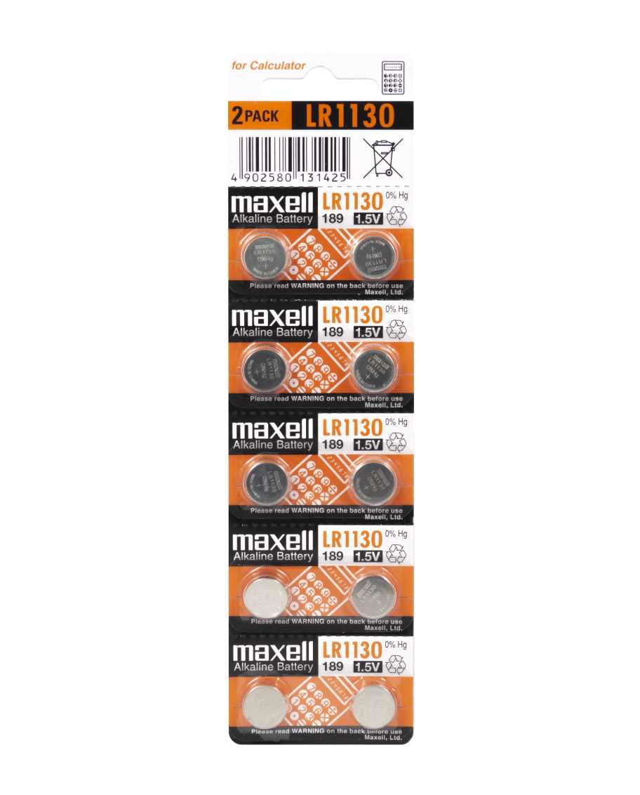 Maxell Knopfzellen LR1130, Alkaline, 1,5 V – 10 Stk.