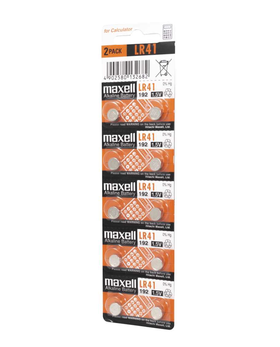 Maxell Knopfzellen LR41, Alkaline, 1,5 V – 10 Stk.