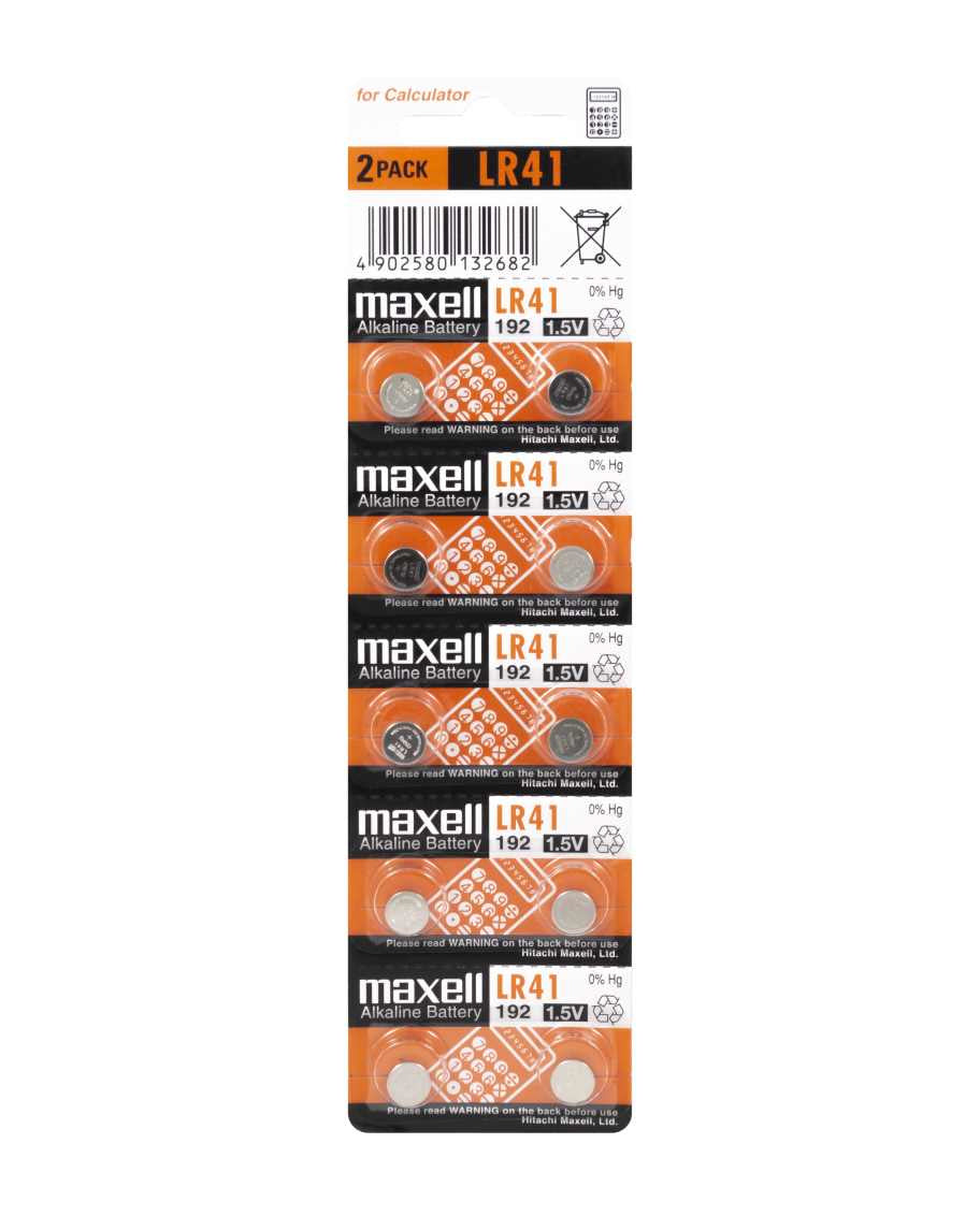 Maxell Knopfzellen LR41, Alkaline, 1,5 V – 10 Stk.