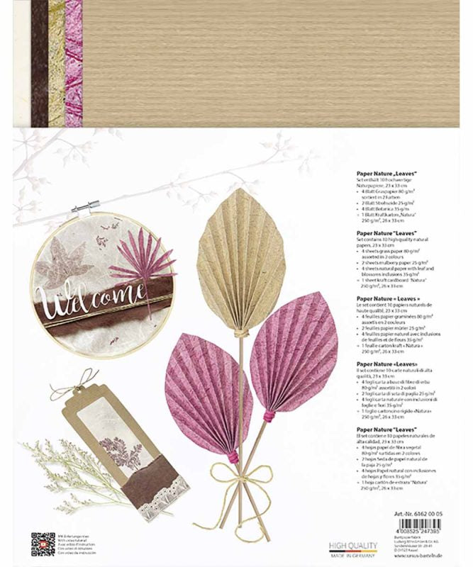 URSUS Designpapierblock – 23 × 33 cm, Herbstmotiv, Mehrfarbig, 35 g/m² – 10 Blatt