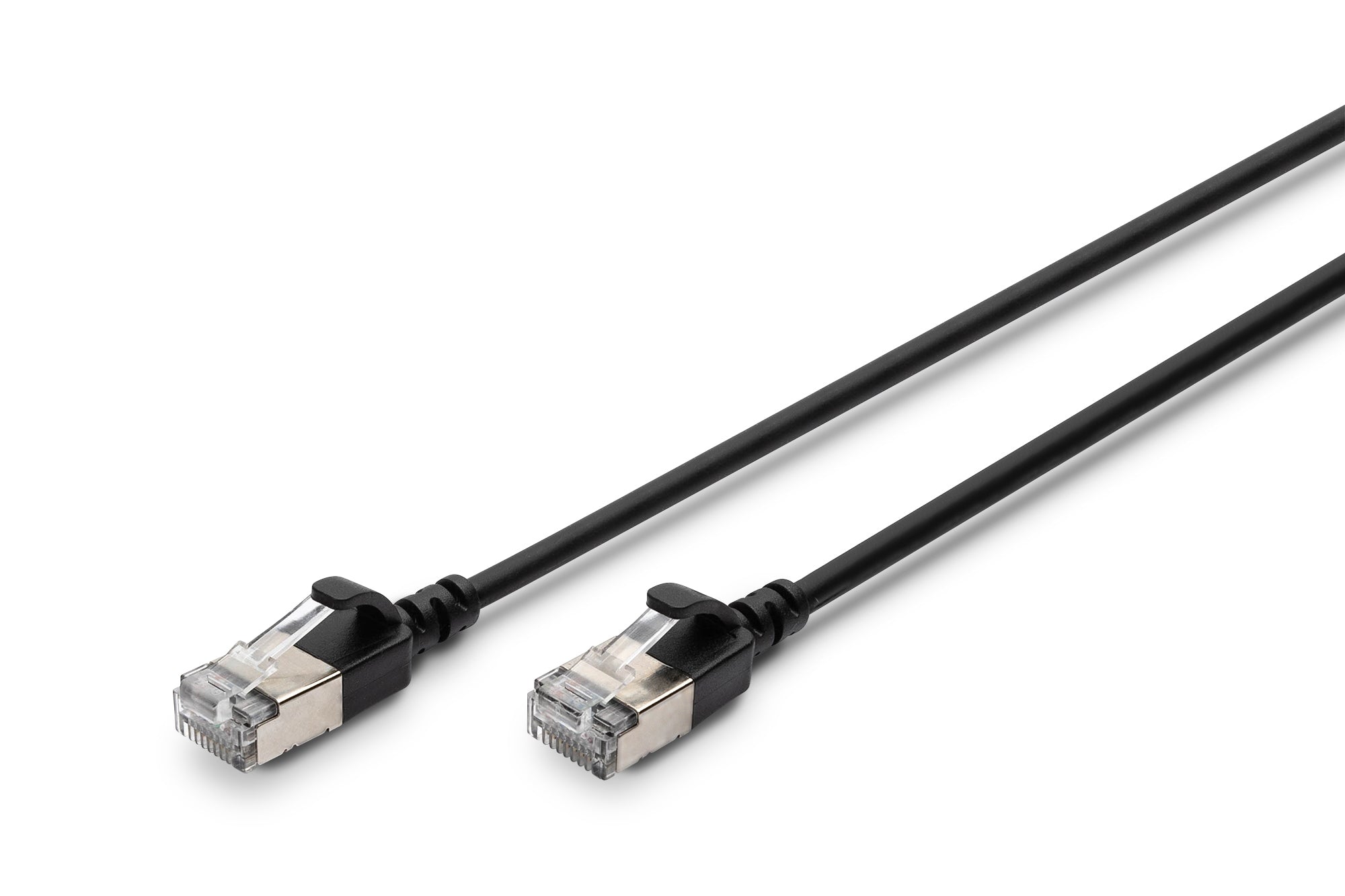 Digitus Patchkabel – Schwarz, Cat6A, geschirmt (F-FTP), flach, LSZH