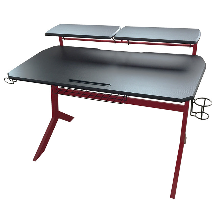 LC-Power LC-GD-1R Gaming-Tisch – 130 × 70 cm, schwarz/rot, Metall